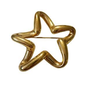 Vintage Lady Remington Star Brooch: Open Work Star Pin, 2.5"